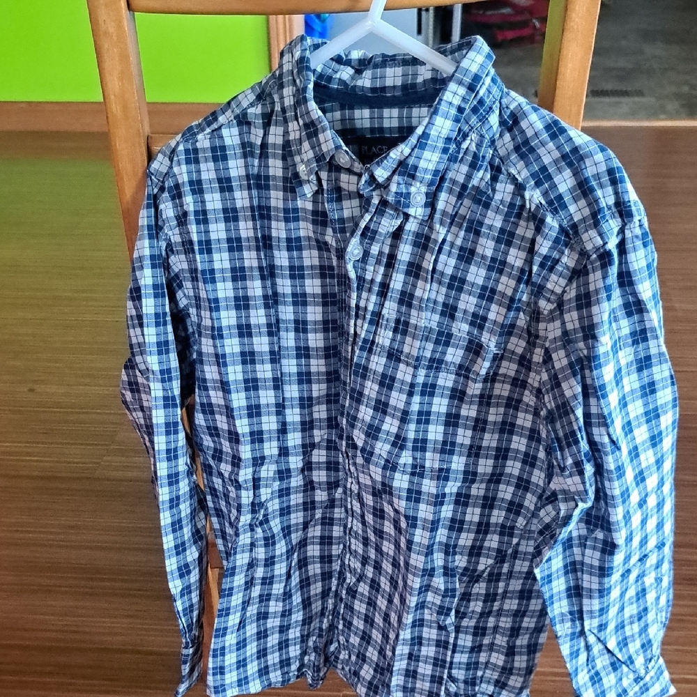 Men's Blue Plaid Shirt